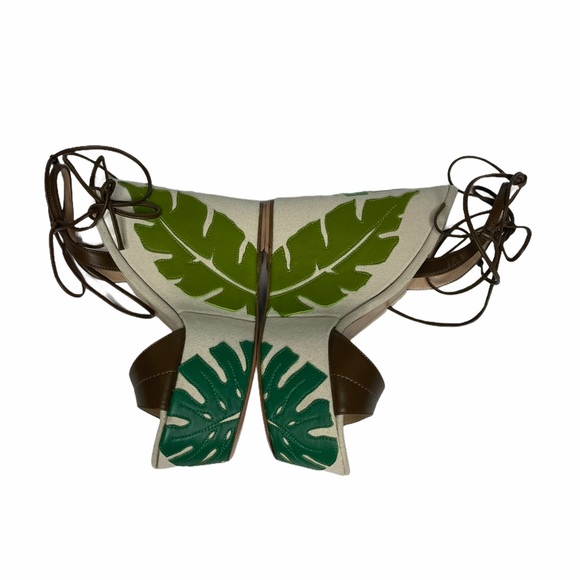 SALE Gianvito Rossi Grenada LeatherCanvas Wedge 37 - Picture 12 of 14